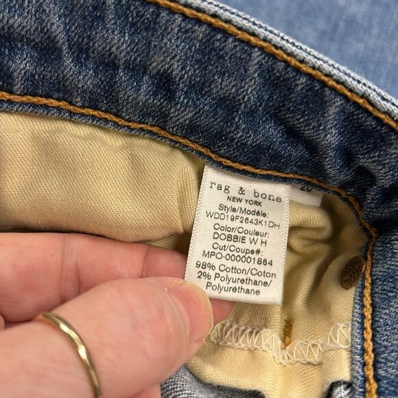 Rag & Bone Jean Women’s 28 Blue Dre Low Rise Slim Boyfriend Denim Distressed - Picture 10 of 11